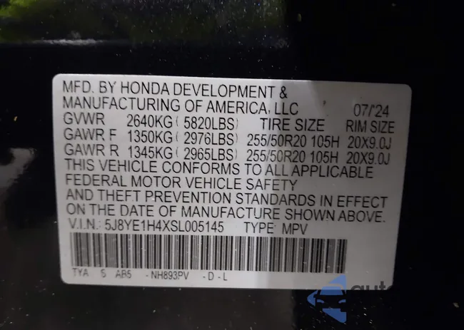 5J8YE1H4XSL005145: 43610365