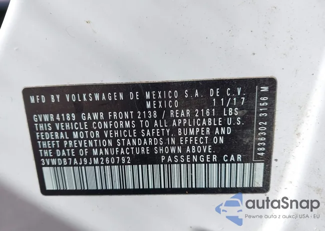 3VWDB7AJ9JM260792: 43610536