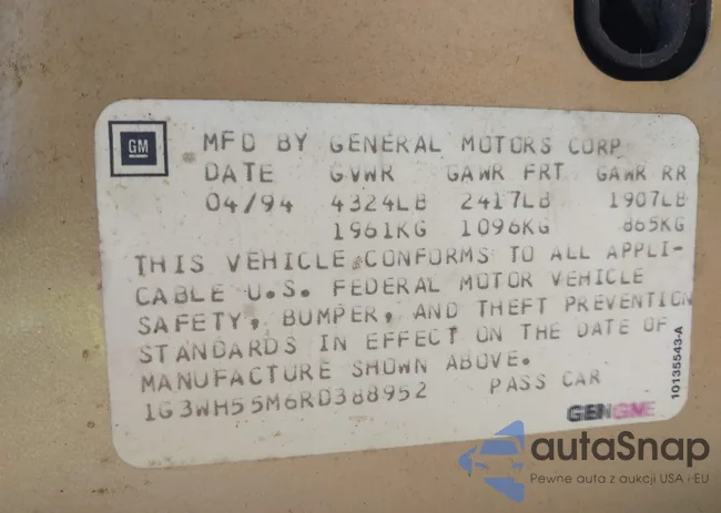 1G3WH55M6RD388952: 43610582