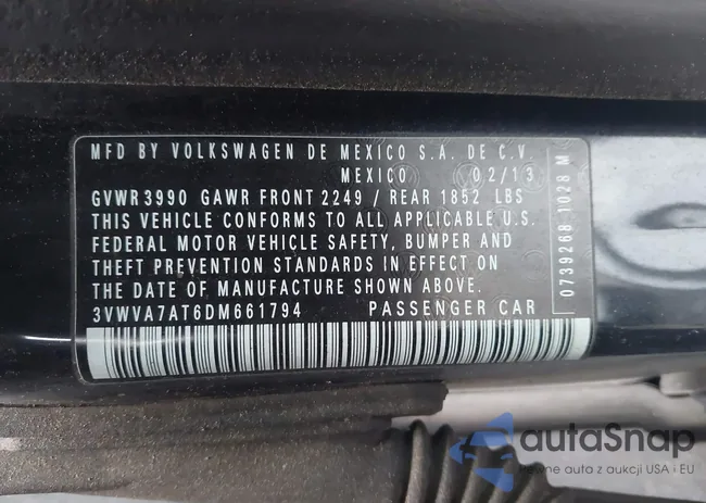 3VWVA7AT6DM661794: 43610687