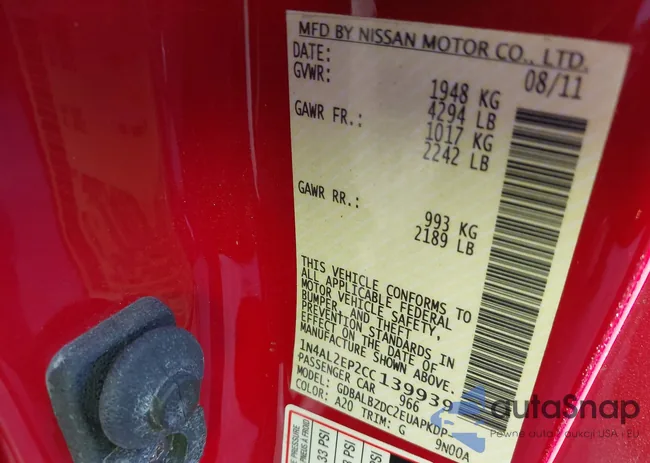 1N4AL2EP2CC139939: 43610838