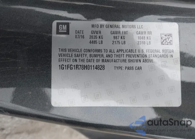 1G1FG1R78H0114828: 43609923