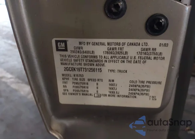 2GCEK19T731256115: 43609985