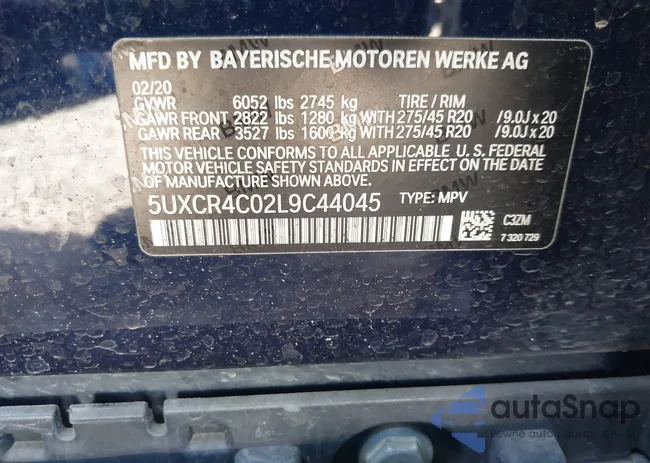 5UXCR4C02L9C44045: 43610196