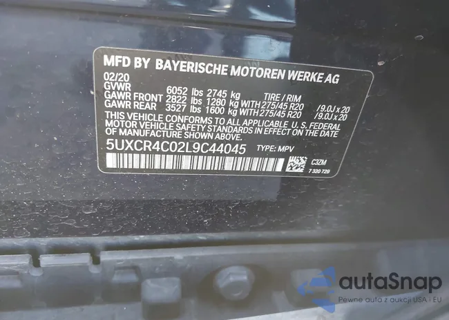 5UXCR4C02L9C44045: 43610196