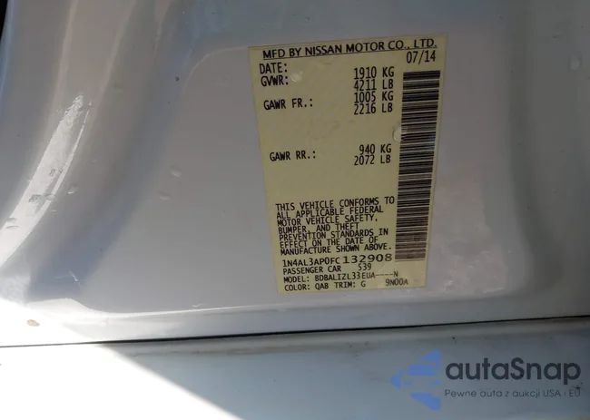 1N4AL3AP0FC132908: 43610211