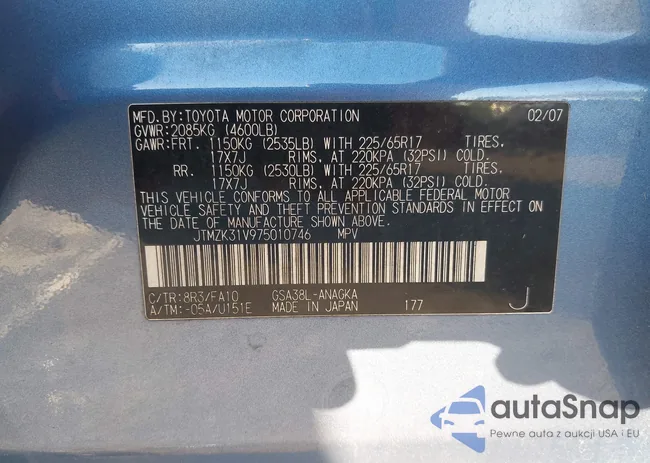 JTMZK31V975010746: 43611398