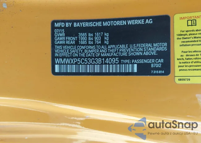 WMWXP5C53G3B14095: 43611433