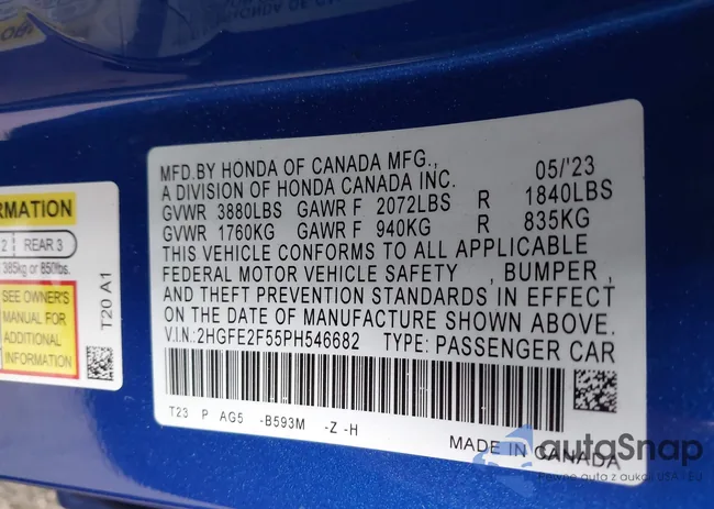 2HGFE2F55PH546682: 43611438