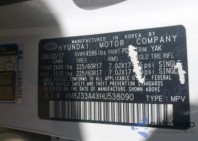 KM8J33A4XHU538090: 43611659