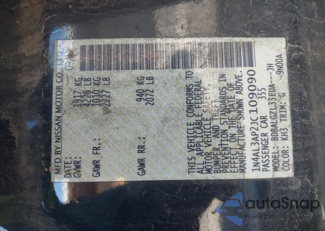 1N4AL3AP2JC109090: 43611192