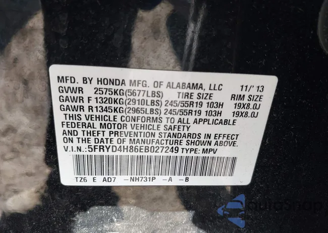 5FRYD4H86EB027249: 43612391