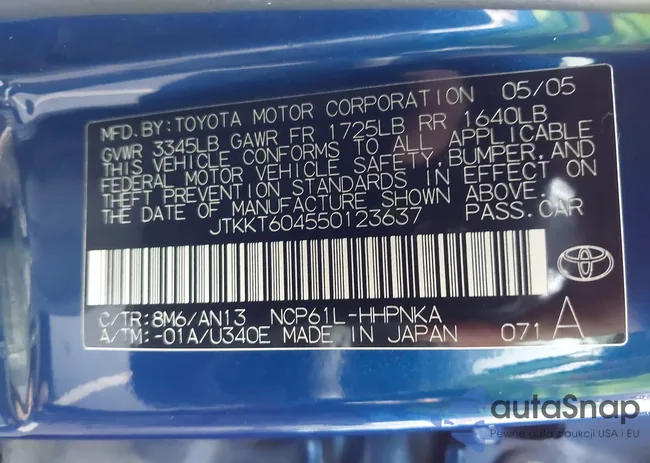 JTKKT604550123637: 43612399