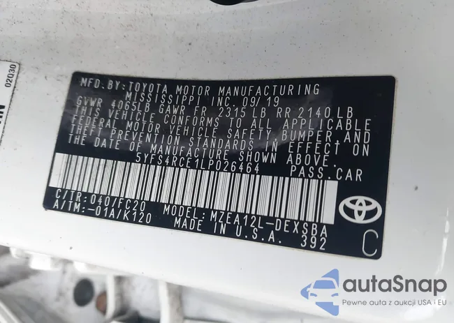 5YFS4RCE1LP026464: 43612471