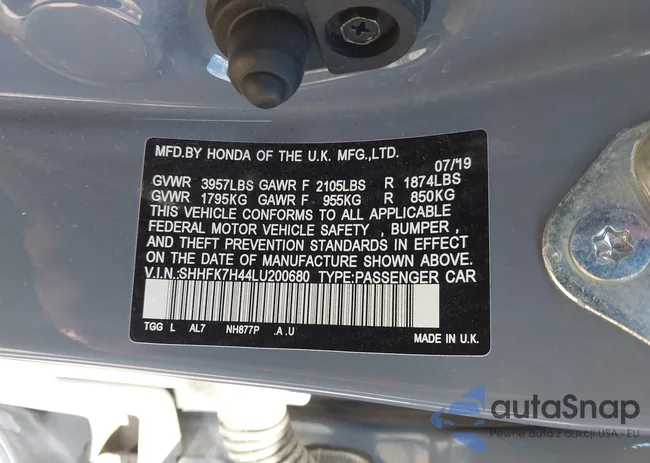 SHHFK7H44LU200680: 43612519