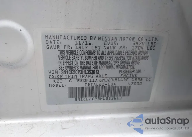 3N1CE2CP3HL353613: 43612607