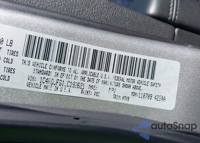 1C4RDJFG1LC192621: 43612744