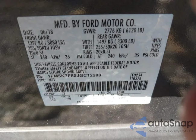 1FM5K7F80JGC12200: 43612824