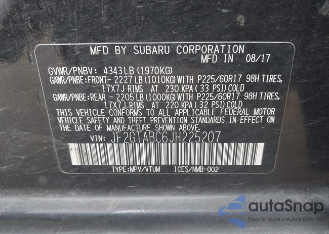 JF2GTABC6JH225207: 43611903