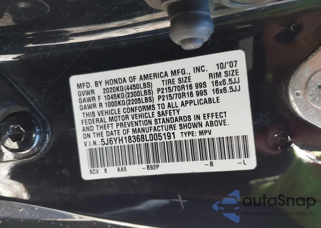 5J6YH18368L005191: 43611931