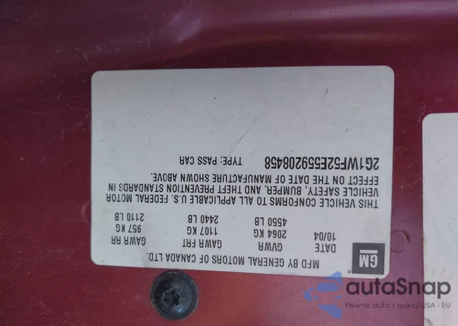 2G1WF52E559208458: 43612184