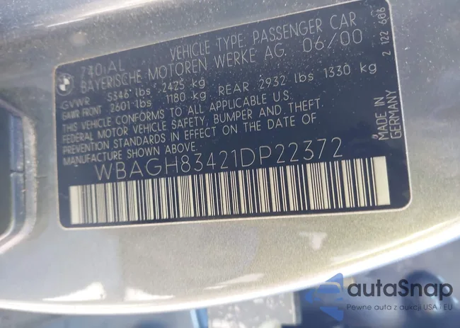 WBAGH83421DP22372: 43612264