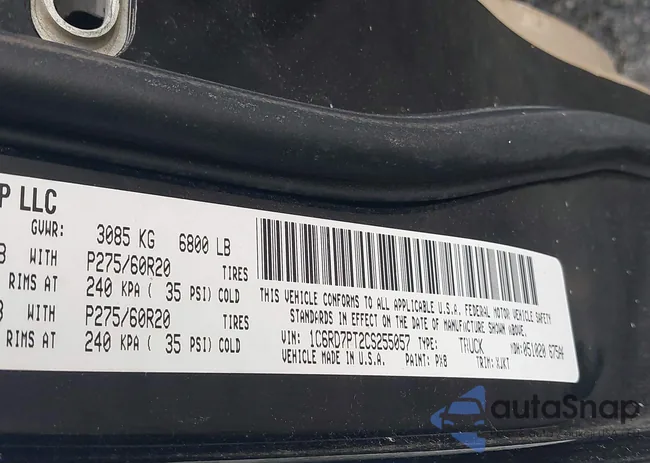 1C6RD7PT2CS255057: 43613313