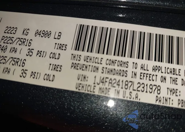 1J4FA24187L231978: 43613609