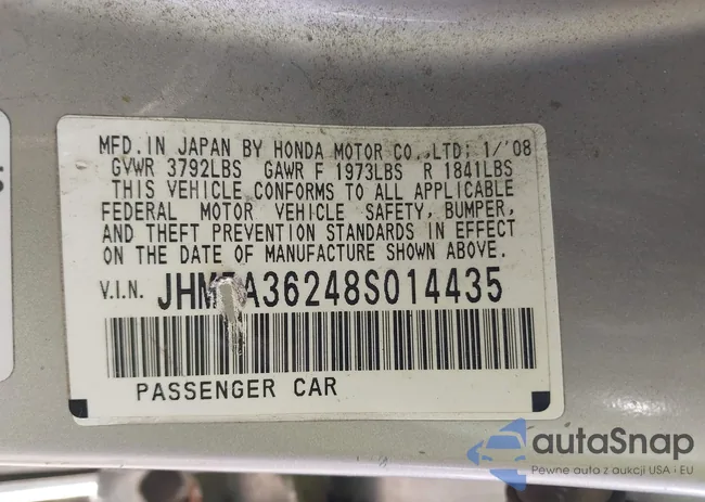 JHMFA36248S014435: 43613677