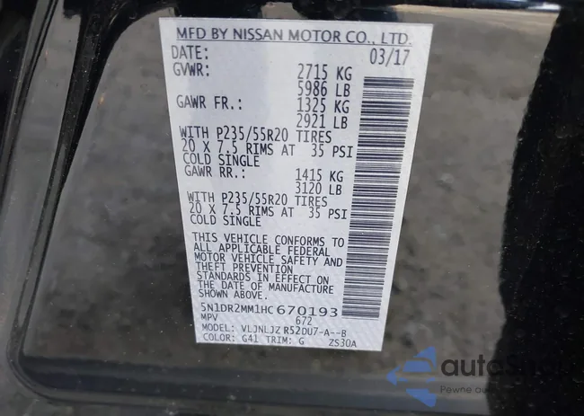 5N1DR2MM1HC670193: 43613681