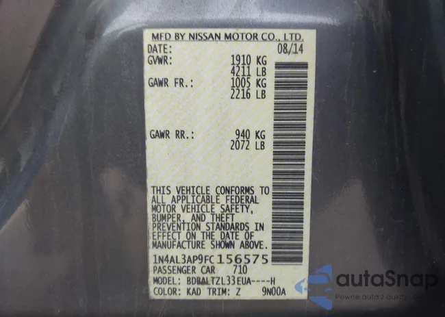 1N4AL3AP9FC156575: 43613139