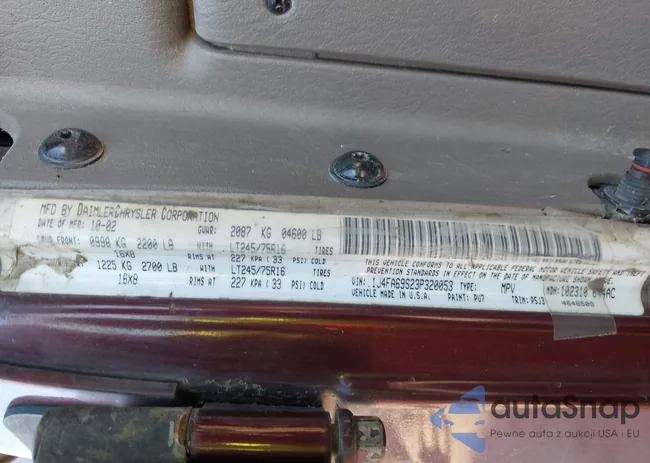 1J4FA69S23P320053: 43613230