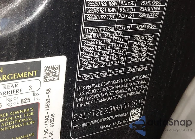 SALYT2EX3MA313516: 43613288