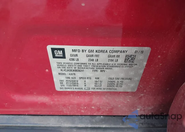 KL4CJASB3KB836241: 43614308