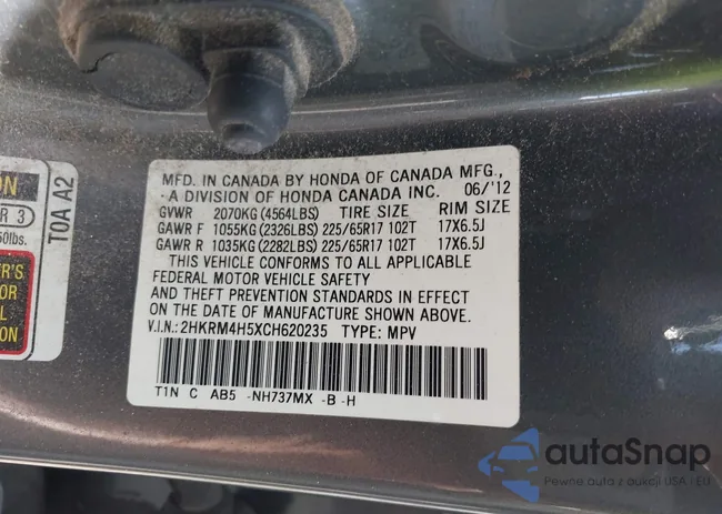 2HKRM4H5XCH620235: 43614411