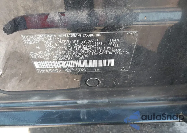 2T3YF4DV5AW019347: 43614413