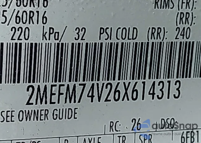 2MEFM74V26X614313: 43614516