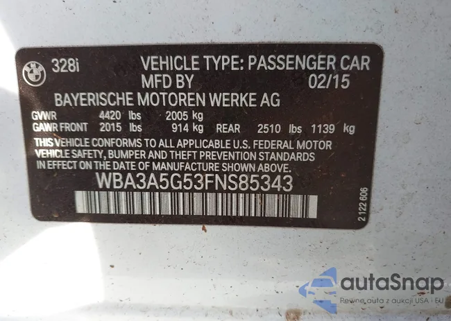 WBA3A5G53FNS85343: 43614614