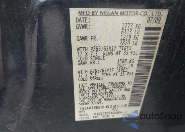 5N1AR18B89C618518: 43614623