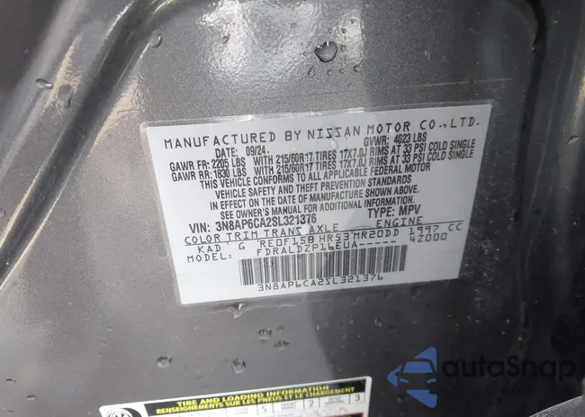 3N8AP6CA2SL321376: 43614792