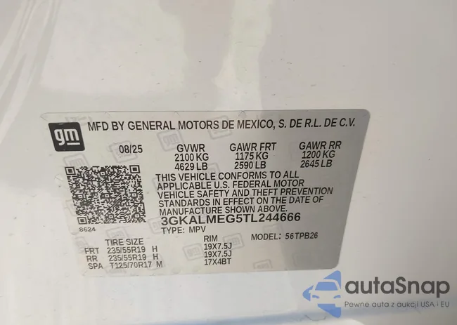 3GKALMEG5TL244666: 43614016