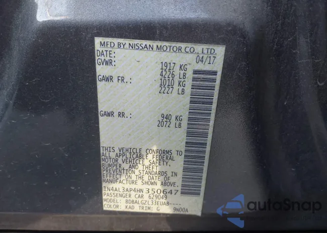 1N4AL3AP4HN350647: 43614047