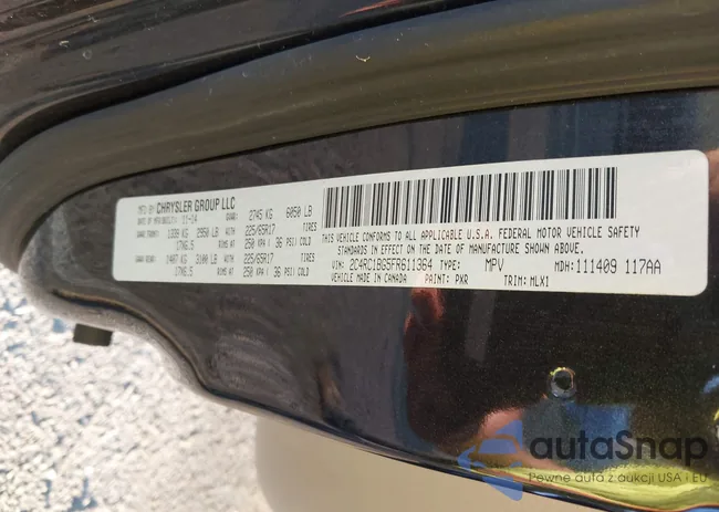 2C4RC1BG5FR611364: 43614086