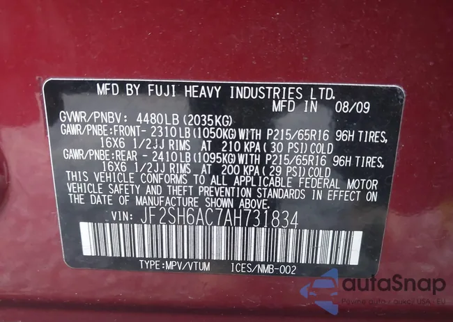 JF2SH6AC7AH731834: 43614138