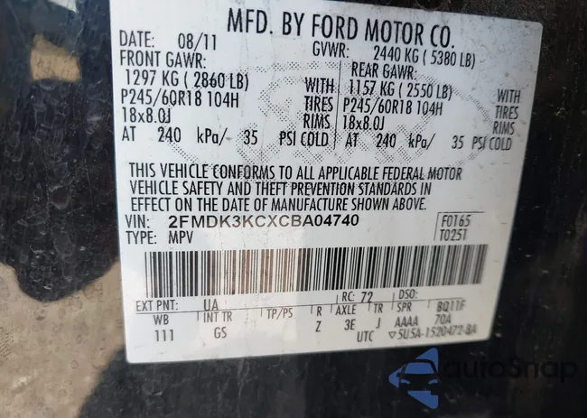 2FMDK3KCXCBA04740: 43614173