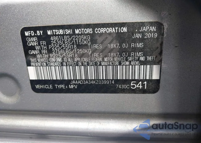 JA4AD3A34KZ039914: 43614233