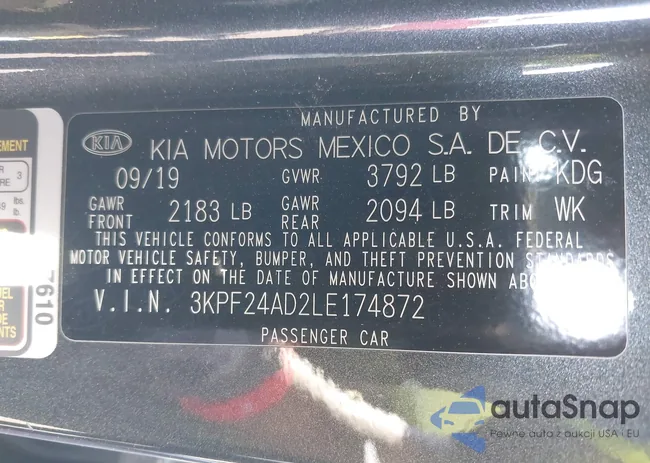 3KPF24AD2LE174872: 43615324