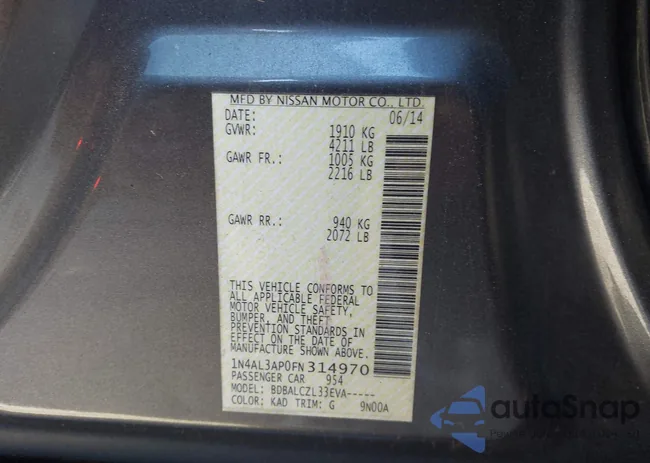 1N4AL3AP0FN314970: 43615405