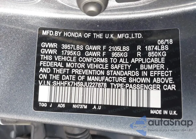 SHHFK7H59JU227878: 43615476