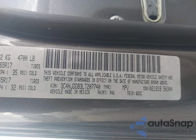 3C4NJDDB3LT207740: 43615557